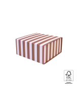 P76.103.023 Geschenkdoos Magneet - Stripe Chalk Chocolate Pink - 23 x 23 x 11 cm