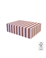 P76.103.035 Geschenkdoos Magneet - Stripe Chalk Chocolate Pink - 35 x 25 x 10 cm