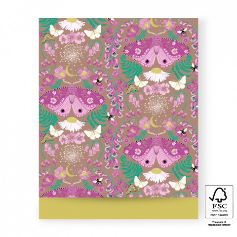 P43.157.027 Cadeauzakjes - Botanic Pink - Yellow - 27 x 34 cm