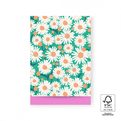P43.171.017 Cadeauzakjes - Daisy Bright Green - Pink - 17 x 25 cm