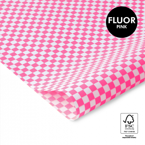 P45.179.070 Tissue Paper - Check - Fluor Pink