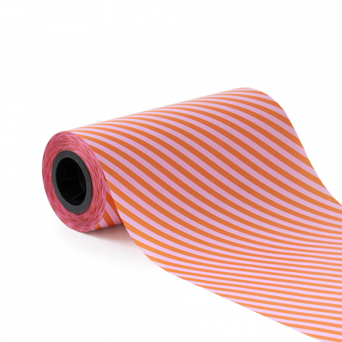 P48.105.025 Vloeipapier op rol - Stripes - Orange/Pink