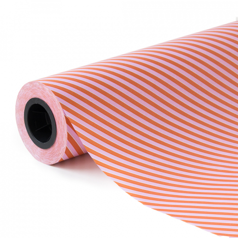 P48.105.050 Vloeipapier op rol - Stripes - Orange/Pink