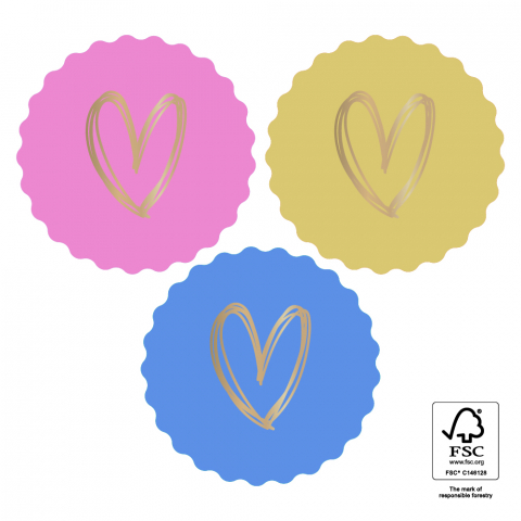 P74.325.250 Stickers Multi - Heart Gold - Happy