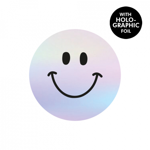 P74.335.250 Stickers - Smiley Mini Holographic Black