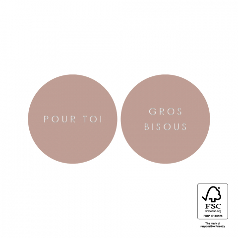 P74.365.250 Stickers Duo - Texte (FR) Silver - Taupe
